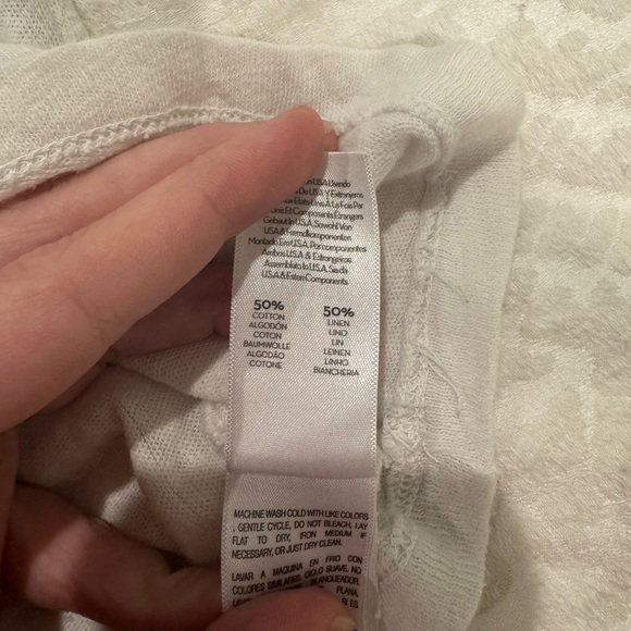 Mother Denim The Rowdy Tee in Technophobia White cotton linen oversized - Picture 6 of 8